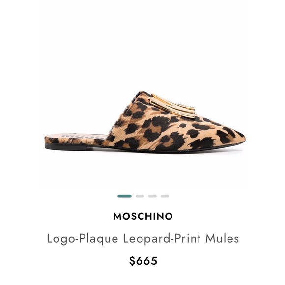 Moschino Leopard Print Mule Flats. - Picture 6 of 6
